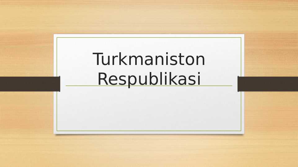 Turkmaniston Respublikasi