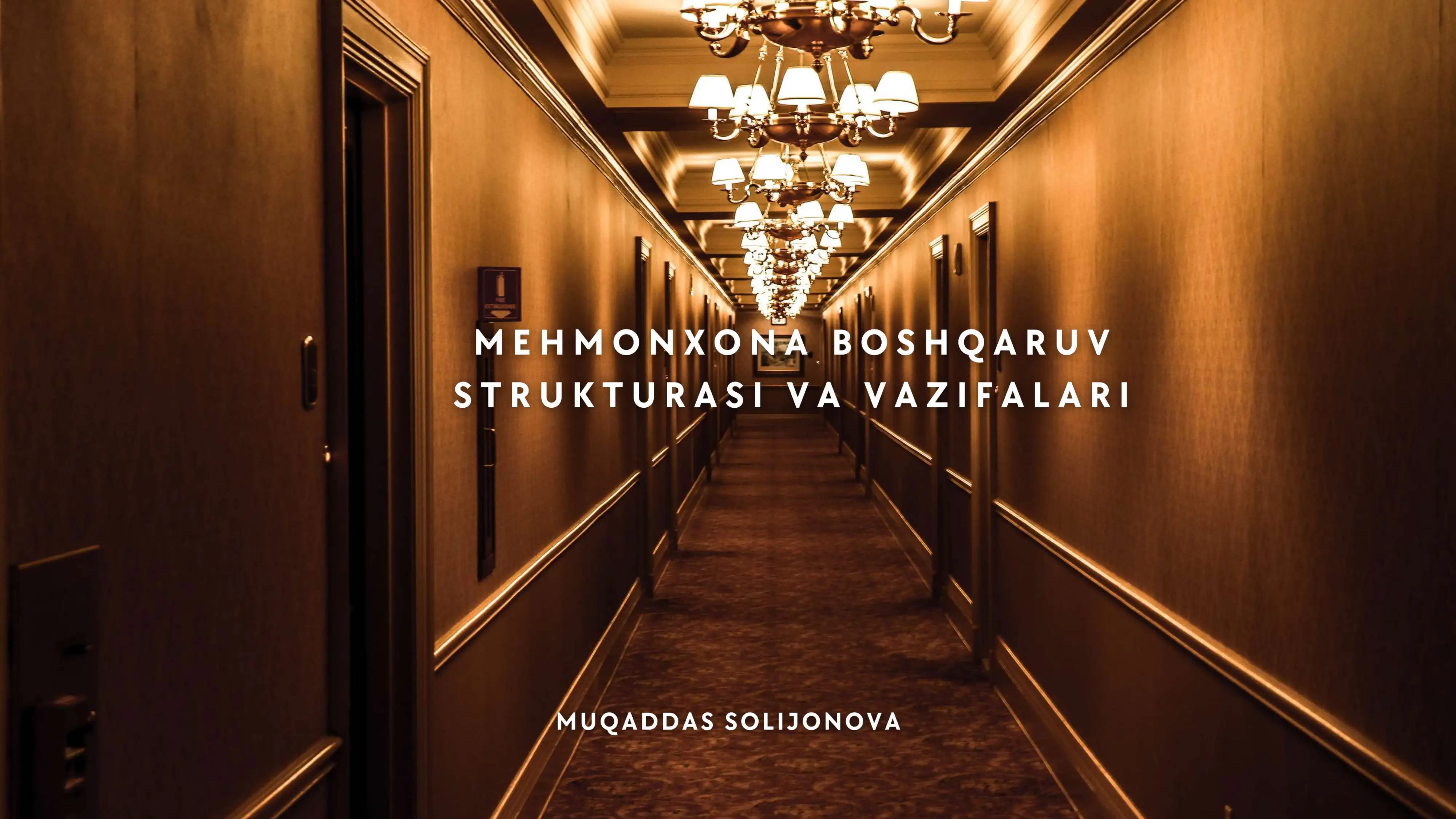 Mehmonxona xoʻjaligida boshqaruv strategiyasi