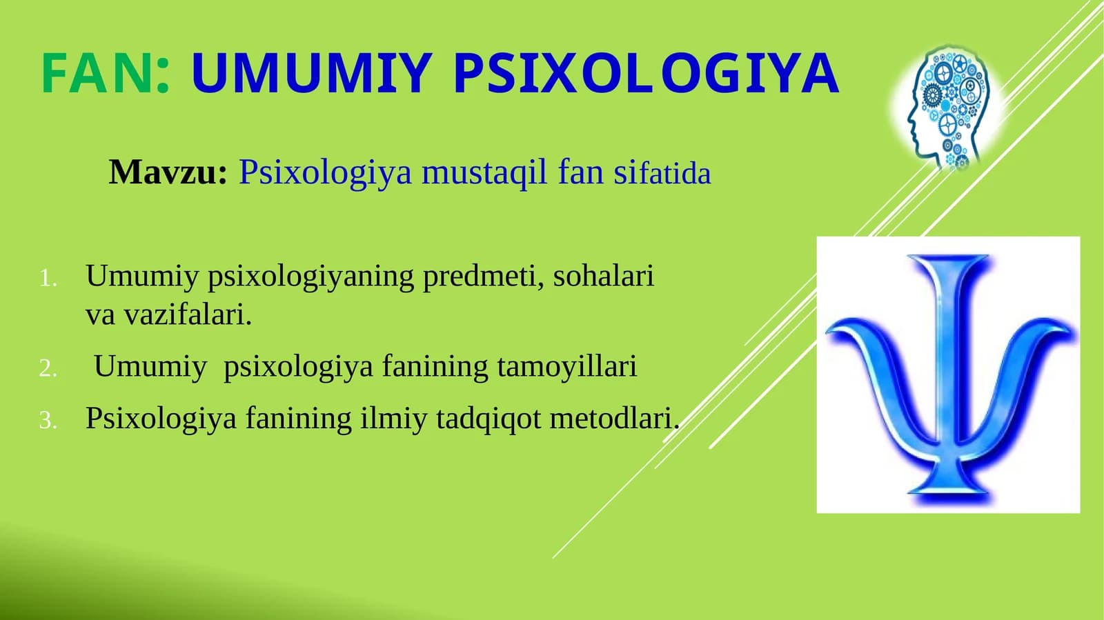 Umumiy Psixologiya Fanining Ilmiyat Tadqiqot Metodlari