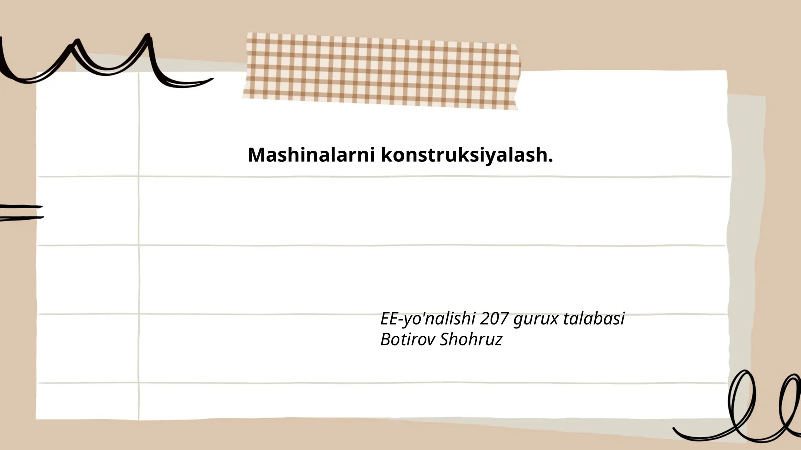 Mashina elementlarining loyihalash asoslari