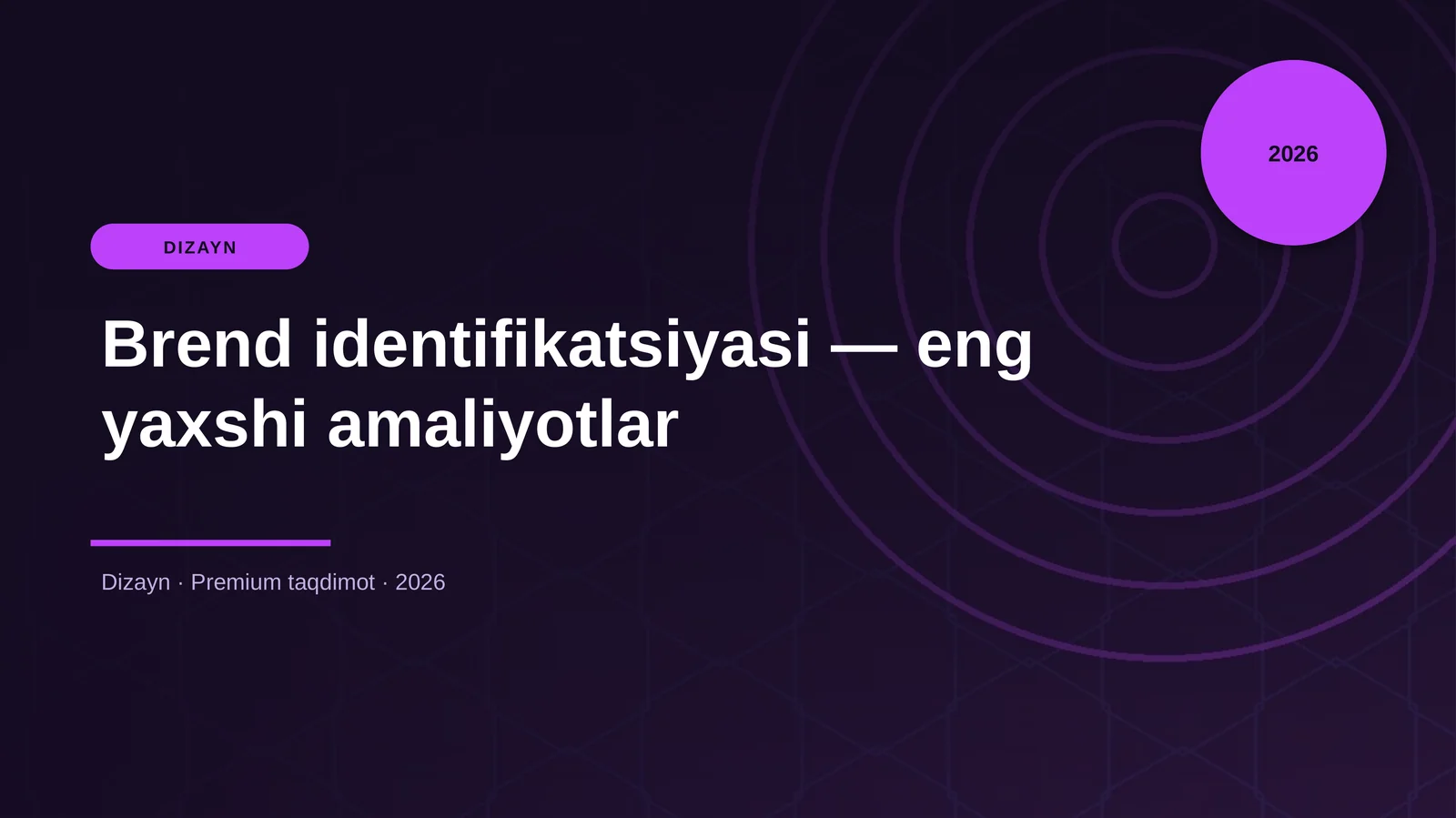 Brend identifikatsiyasi — eng yaxshi amaliyotlar