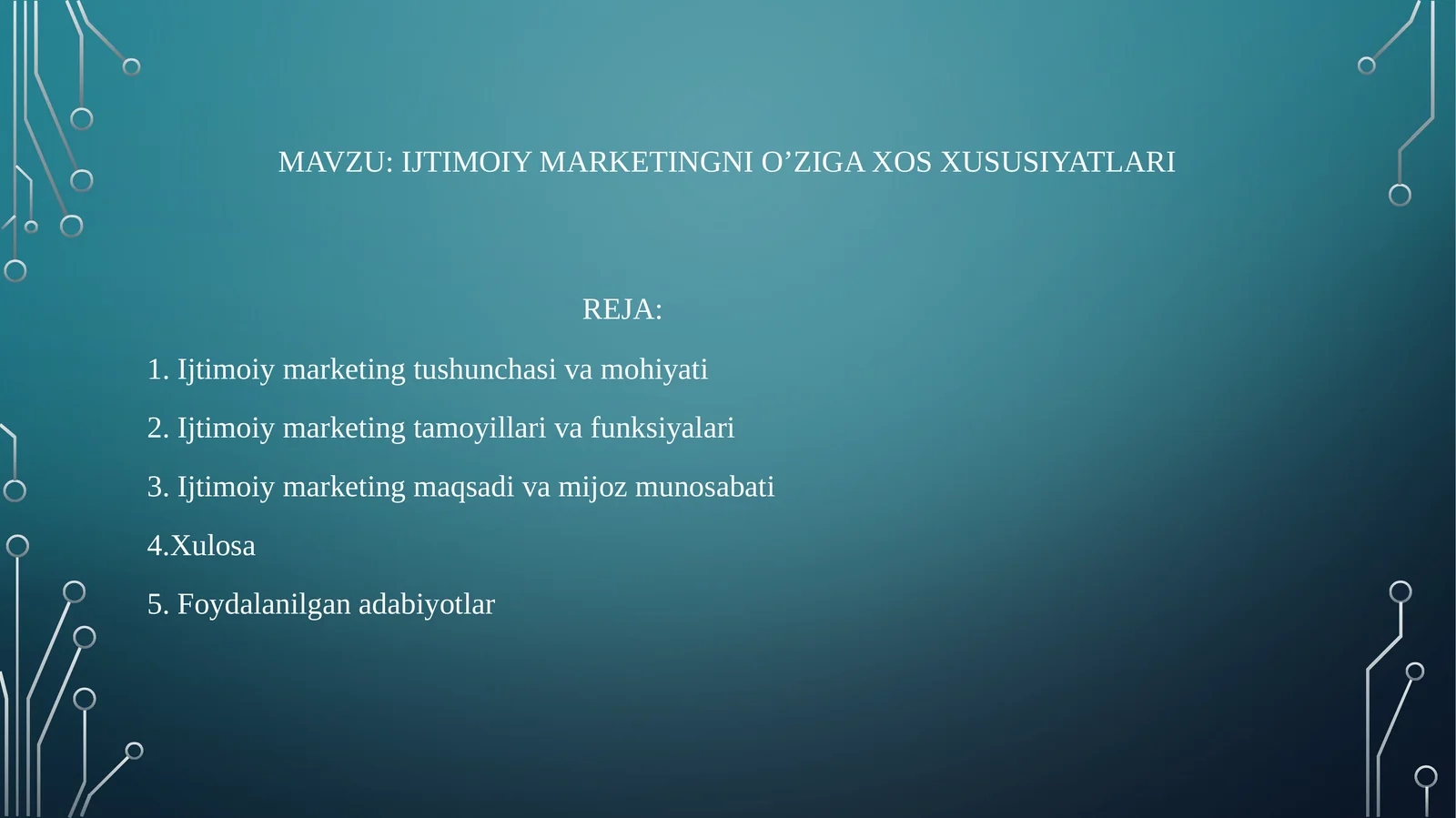 ijtimoiy marketingni o’ziga xos xususiyatlari