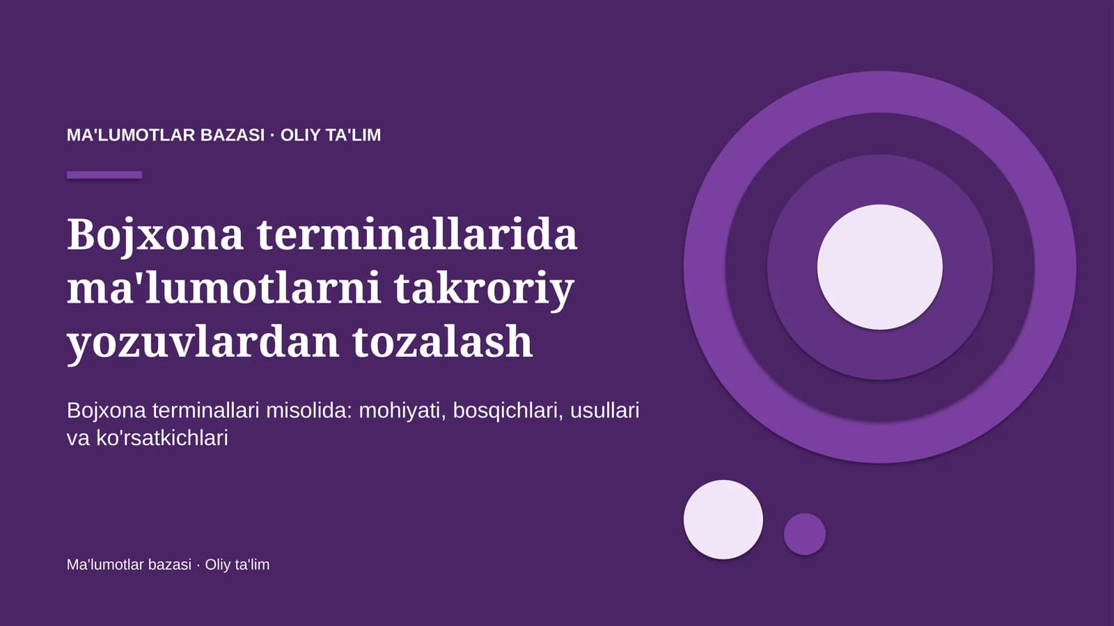 Bojxona terminallarida ma'lumotlarni takroriy yozuvlardan tozalash