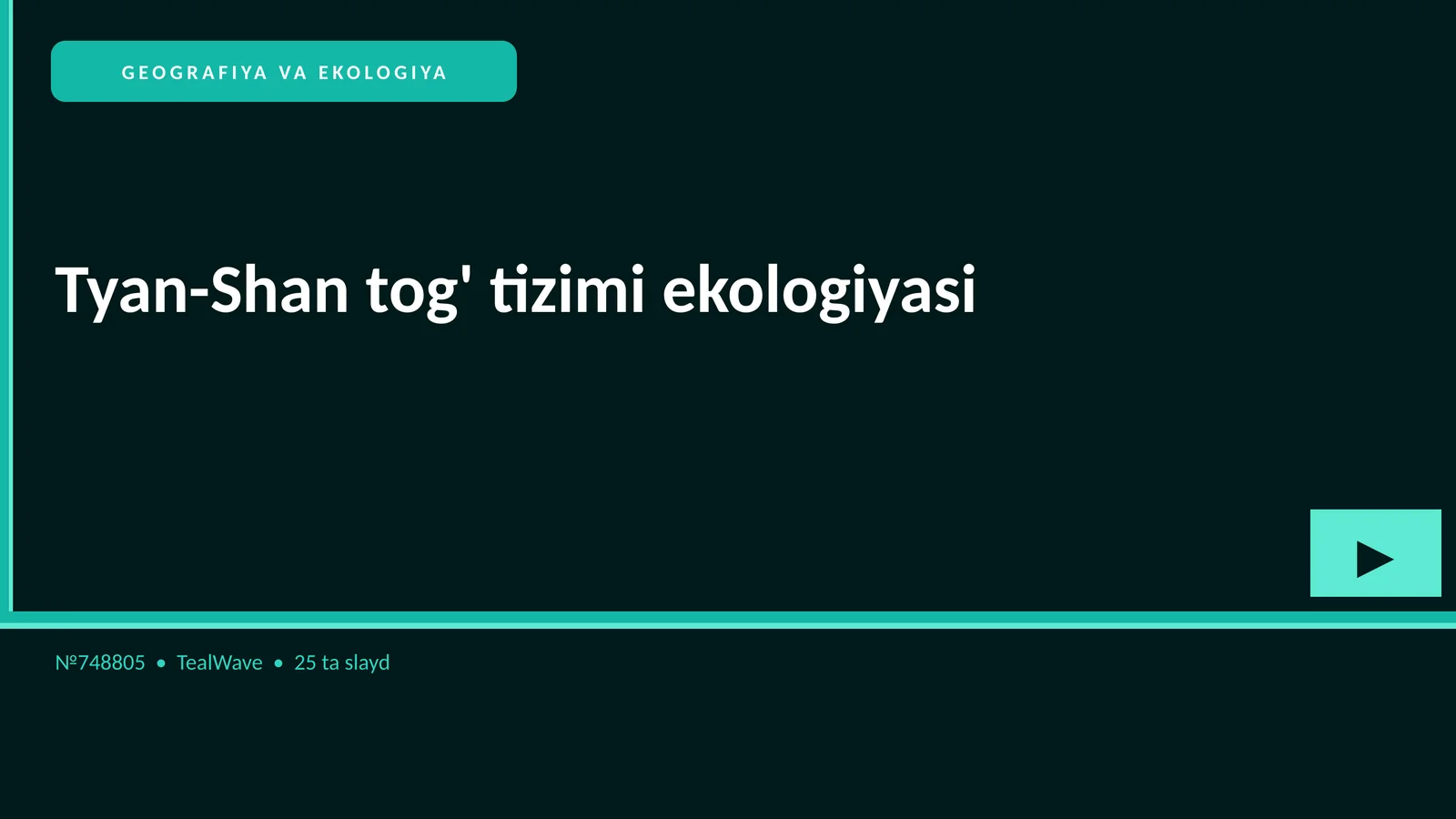 Tyan-Shan tog' tizimi ekologiyasi