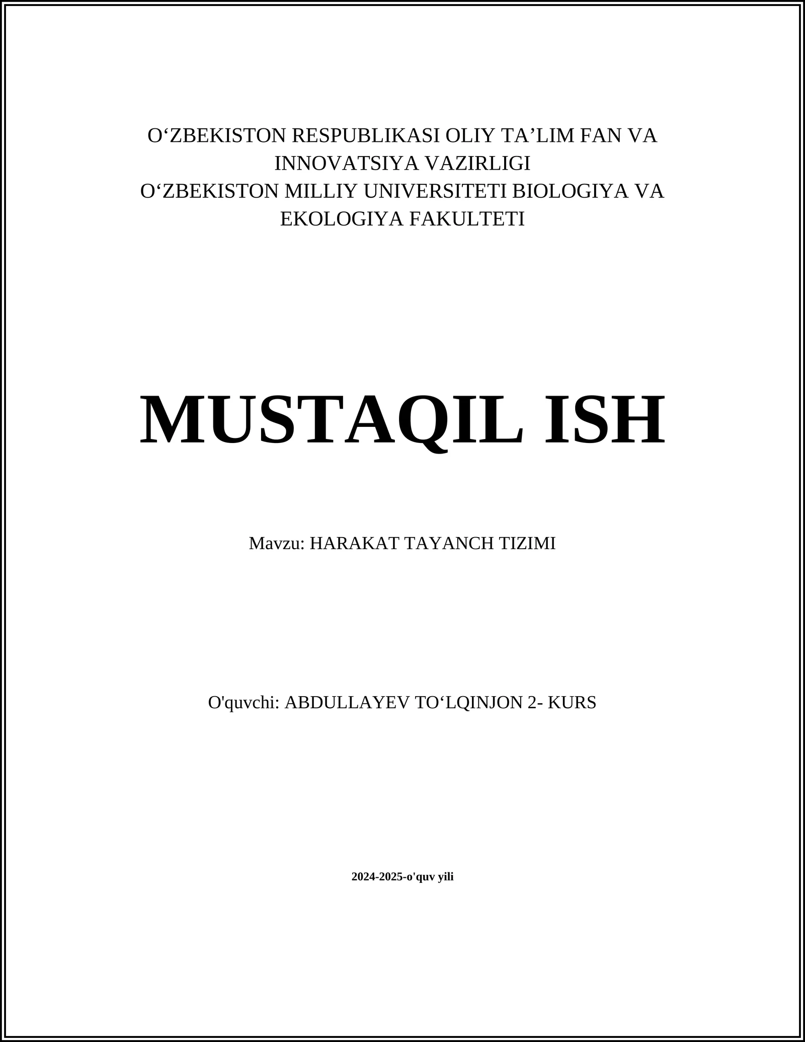 HARAKAT TAYANCH TIZIMI