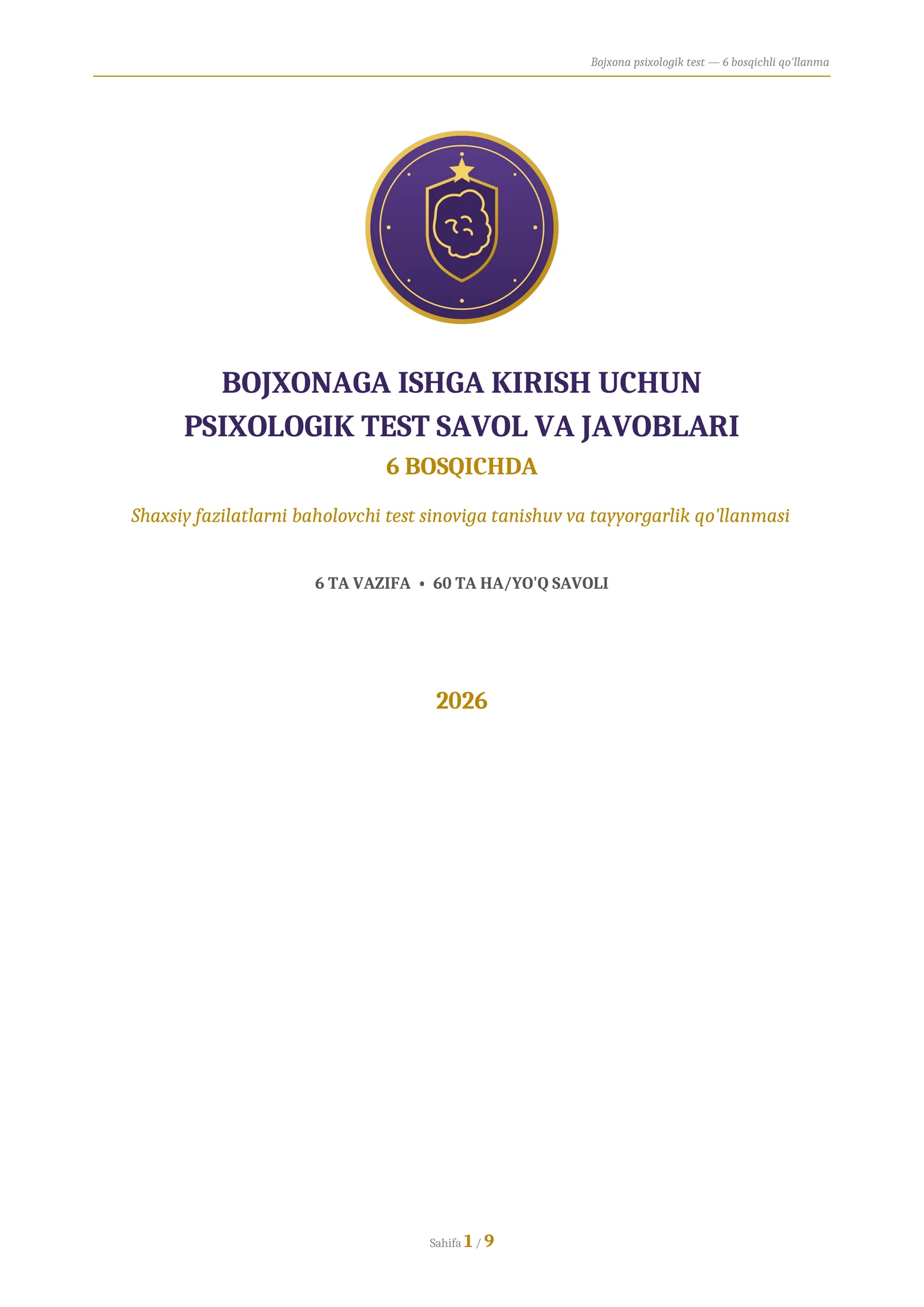 Bojxona psixologik testlar