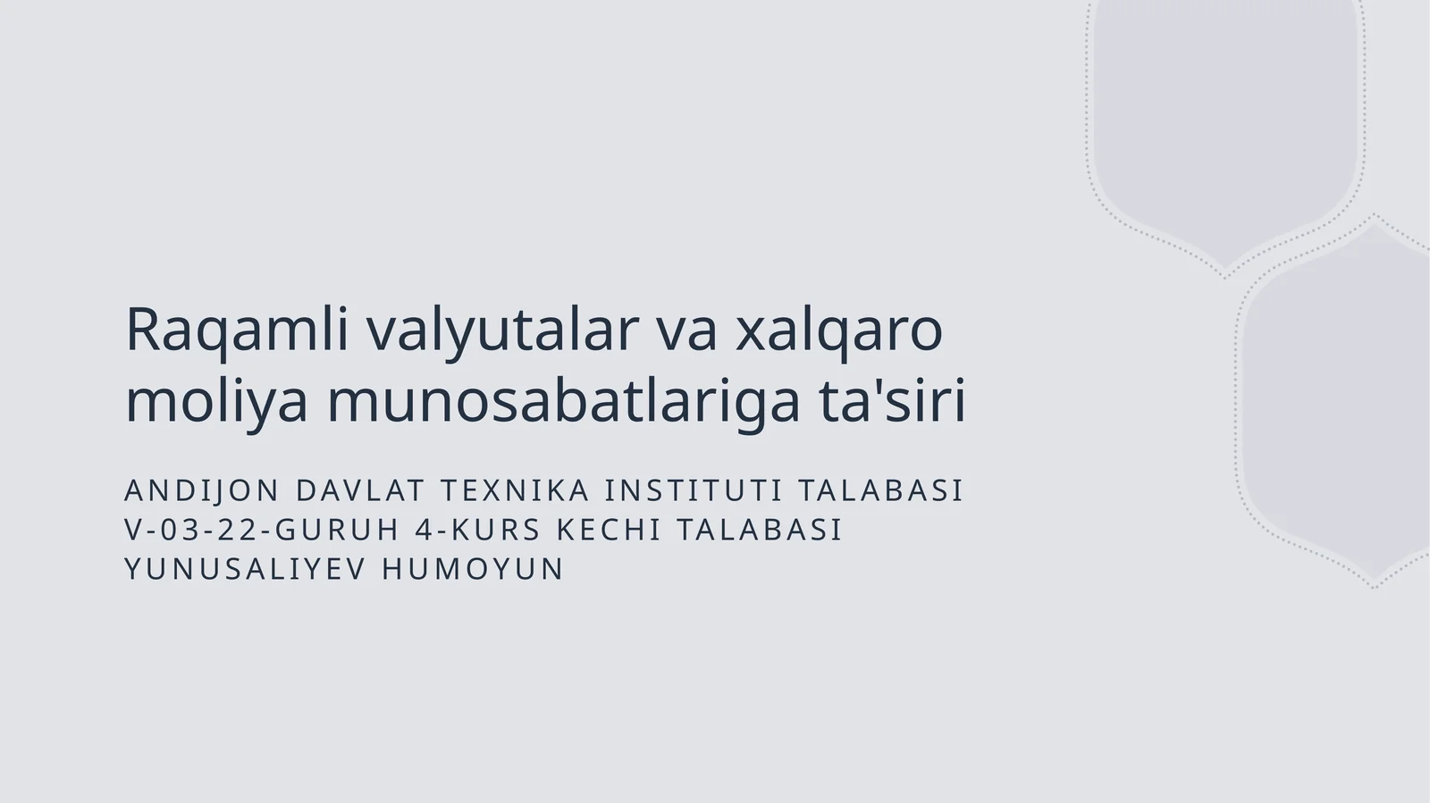 Raqamli valyutalar va xalqaro moliya munosabatlariga ta'siri