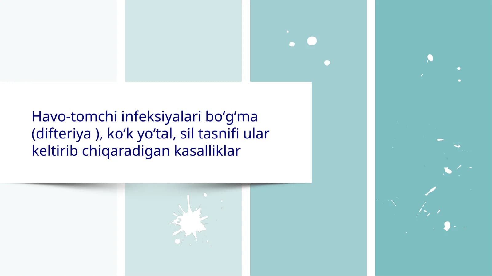 Havo tomchi infeksiyasi bogʻma koʻk yoʻtal sil tasnifi