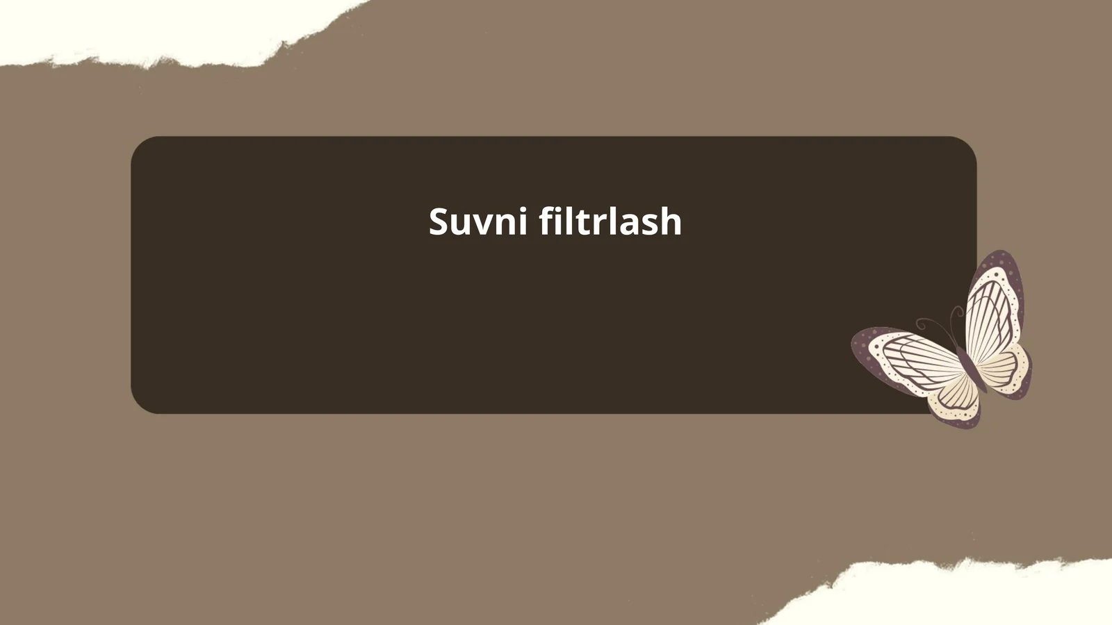 Suvni filtrlash