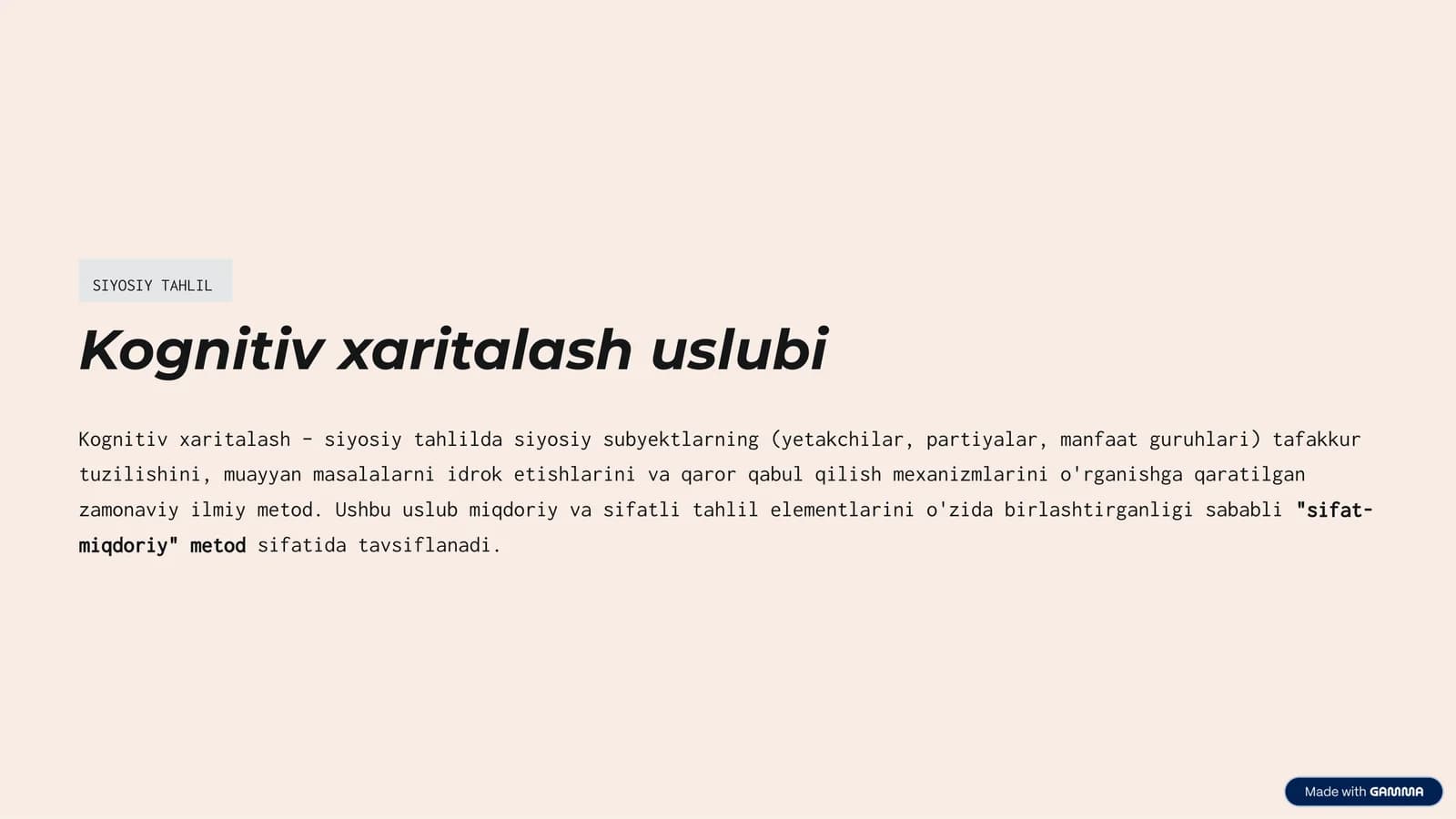 Kognitiv xaritalash uslubi