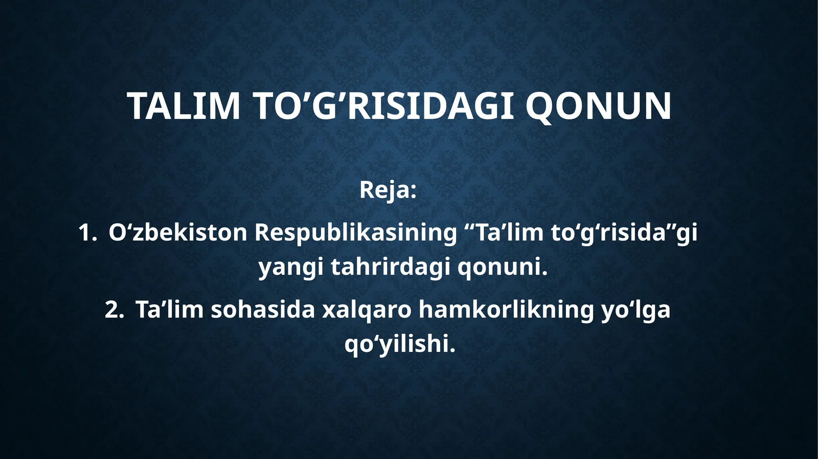 Talim to'g'risidagi qonun