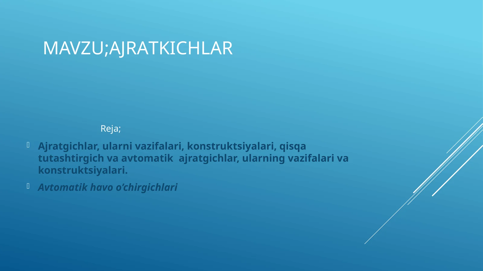 Ajratk ichl ar