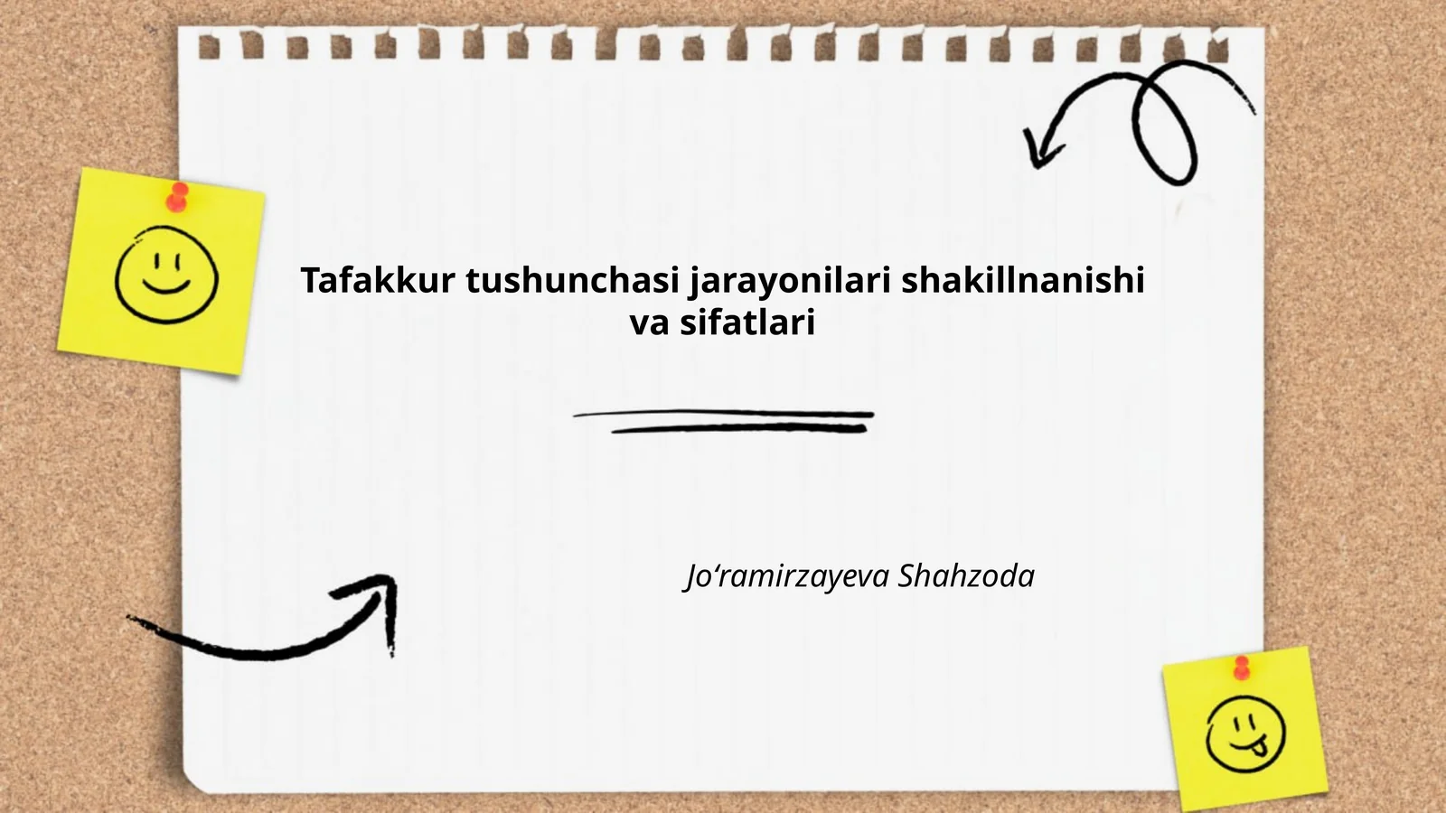 Tafakkur tushunchasi jarayonilari shakillnanishi va sifatlari, Joʻramirzayeva Shahzoda