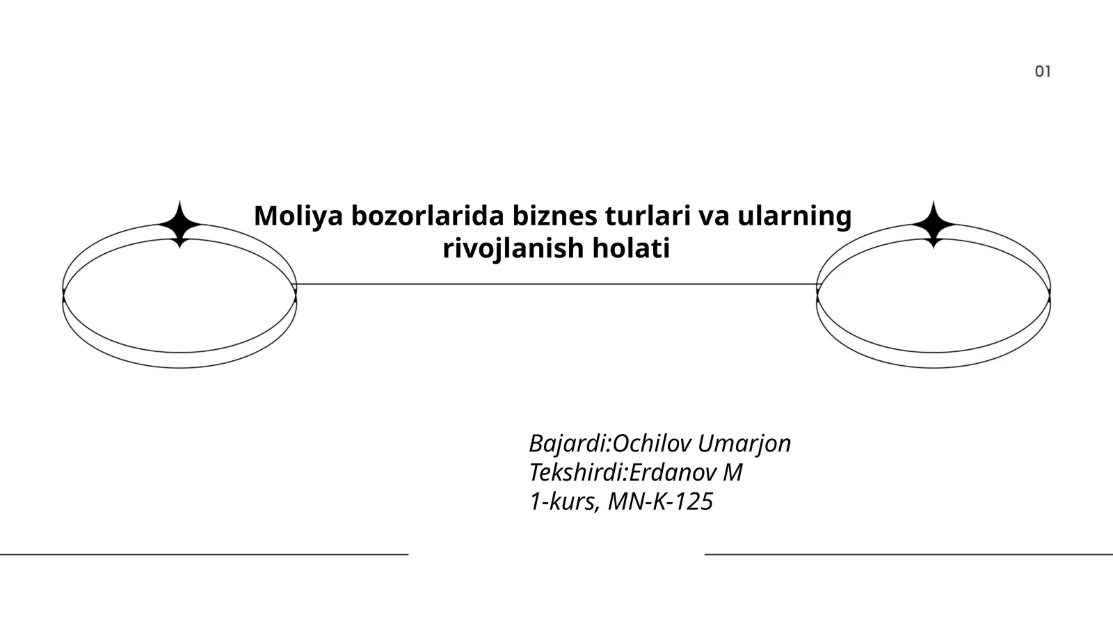 Moliya bozorlarida biznes turlari va ularning rivojlanish holati
