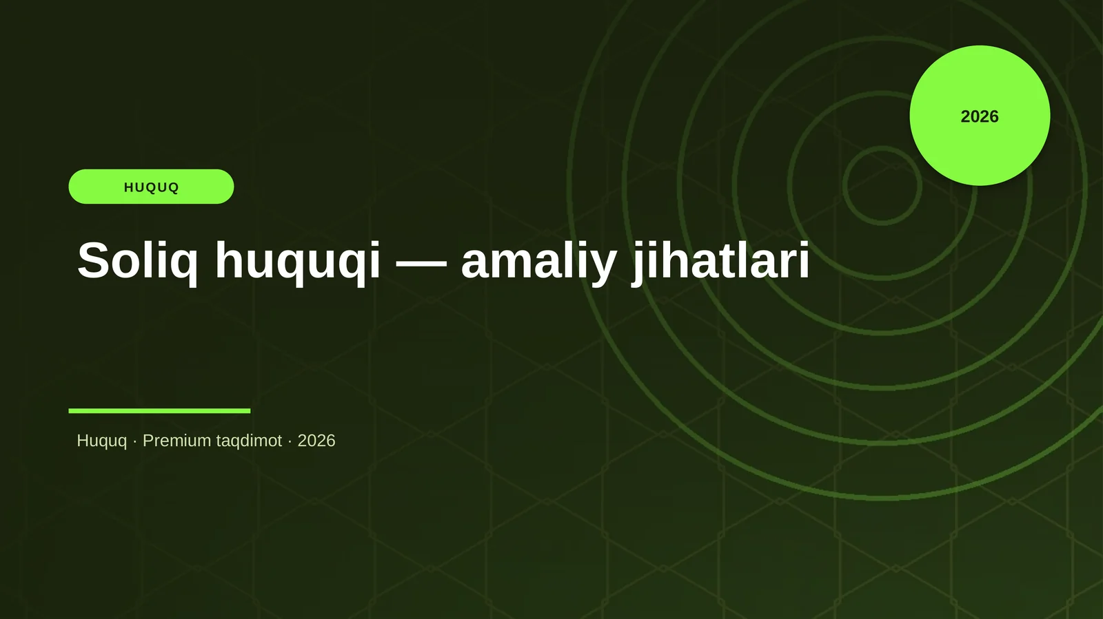 Soliq huquqi — amaliy jihatlari