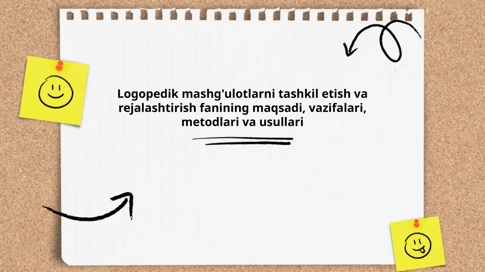 Logopedik mashg'ulotlarni tashkil etish va rejalashtirish