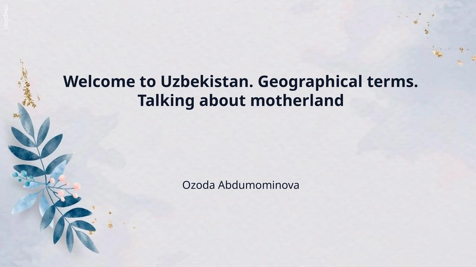 Welcome to Uzbekistan. Geographical terms. Talking about motherland