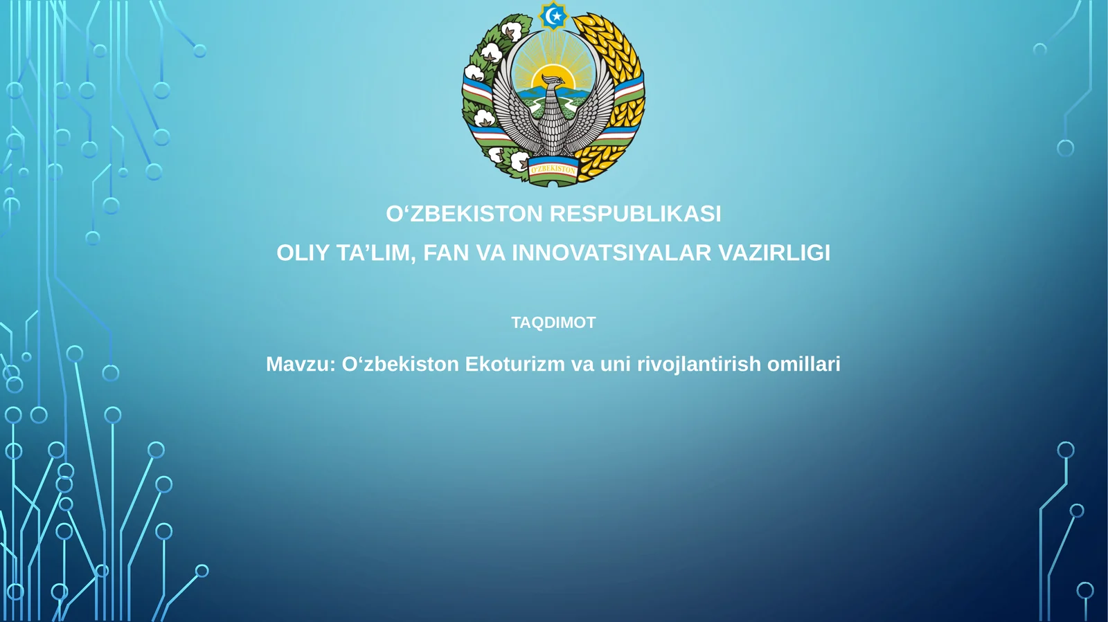 Oʻzbekiston Ekoturizm va uni rivojlantirish omillari