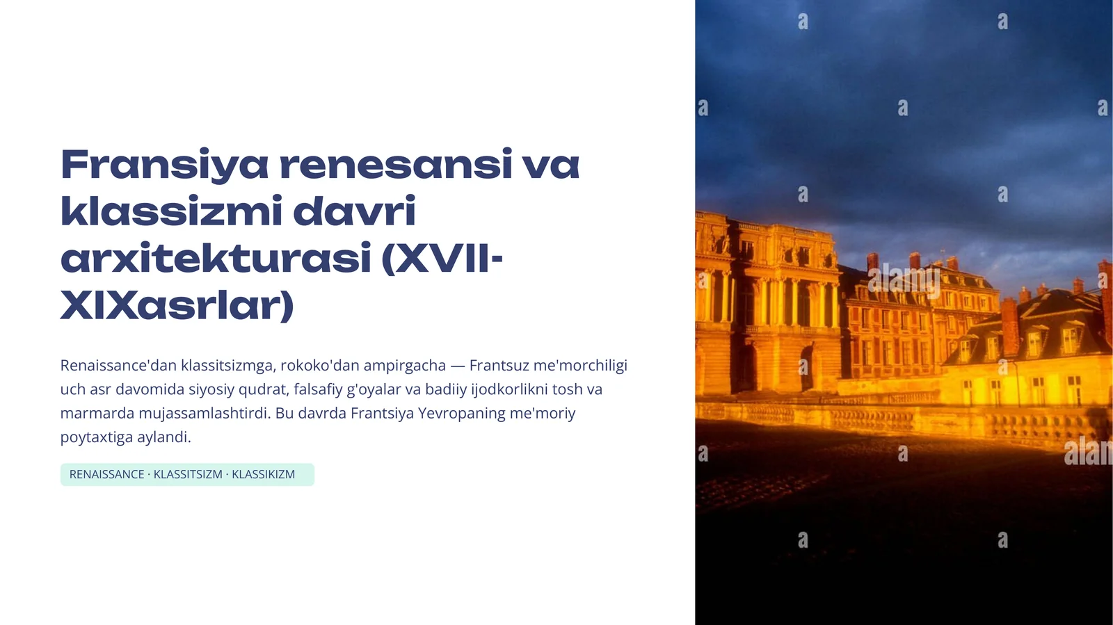Fransiya renesansi va klassizmi davri arxitekturasi (XVII-XIXasrlar).pptx