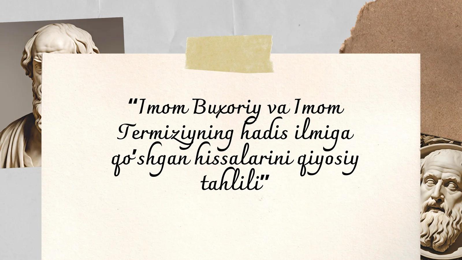 Imom Buxoriy va Imom Termiziyning  hadis ilmiga qoʻshgan hissalari