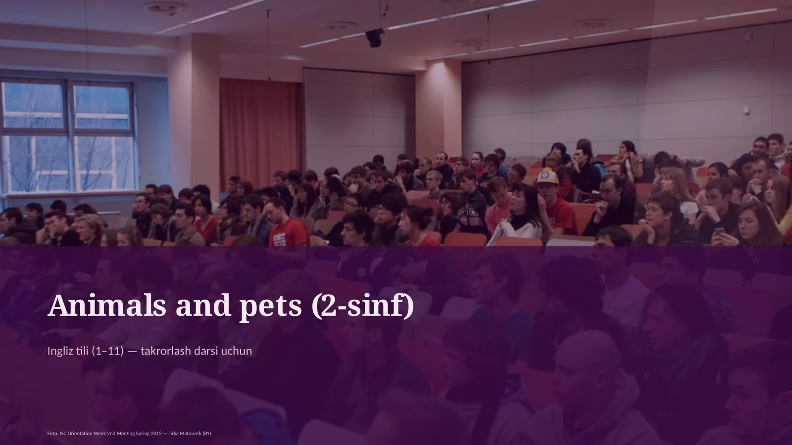 Animals and pets (2-sinf) Ingliz tili (1–11) — takrorlash darsi uchun