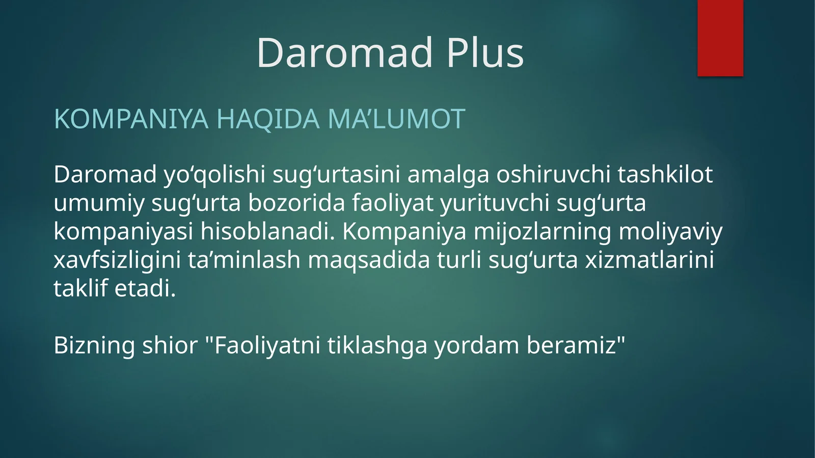 Daromad yo'qolishi sug'urta tashkiloti