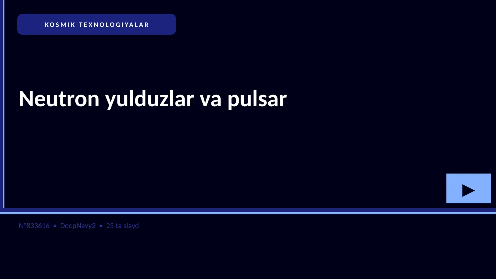 Neutron yulduzlar va pulsar