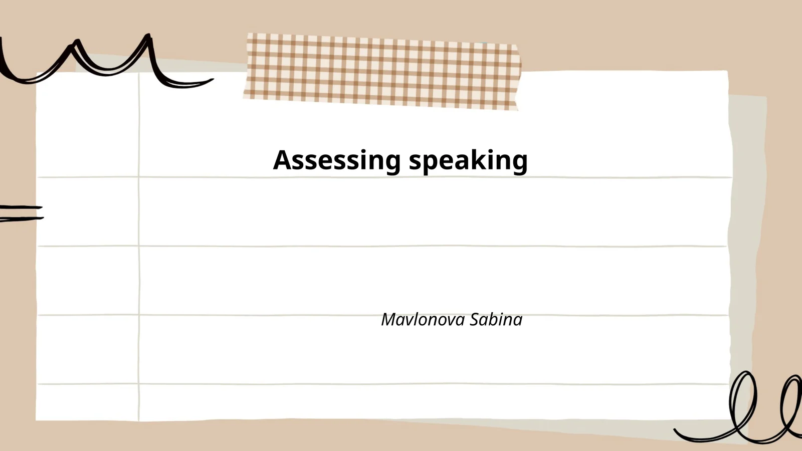 Assessing speaking