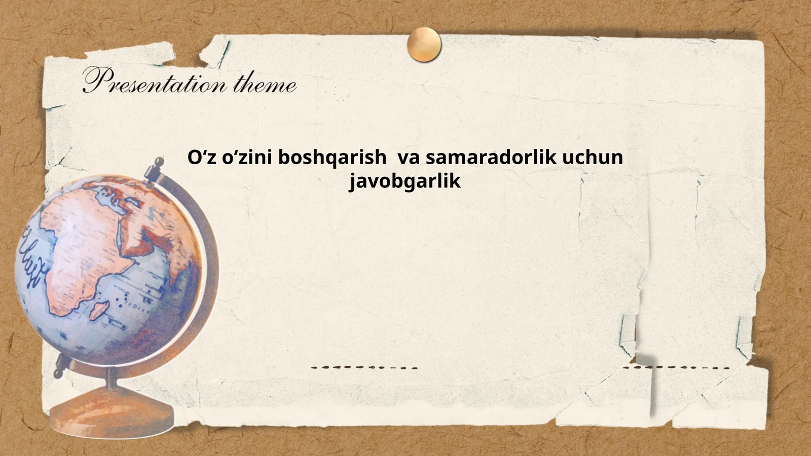 Oʻz oʻzini boshqarish va samaradorlik uchun javobgarlik