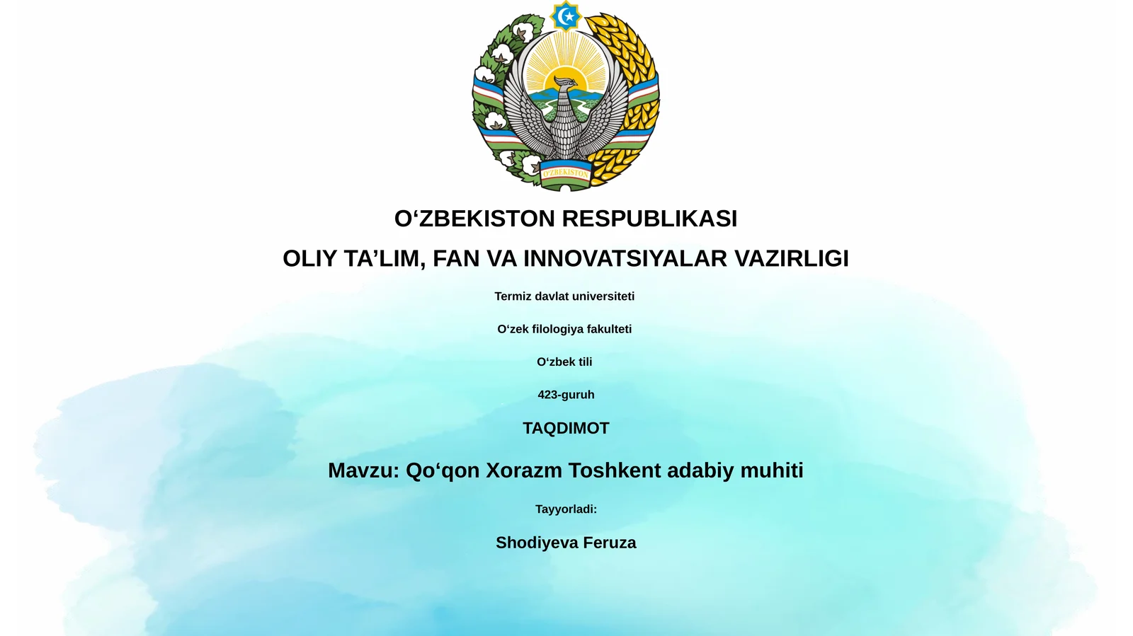QoʻqonXorazmToshkent adabiymuhiti