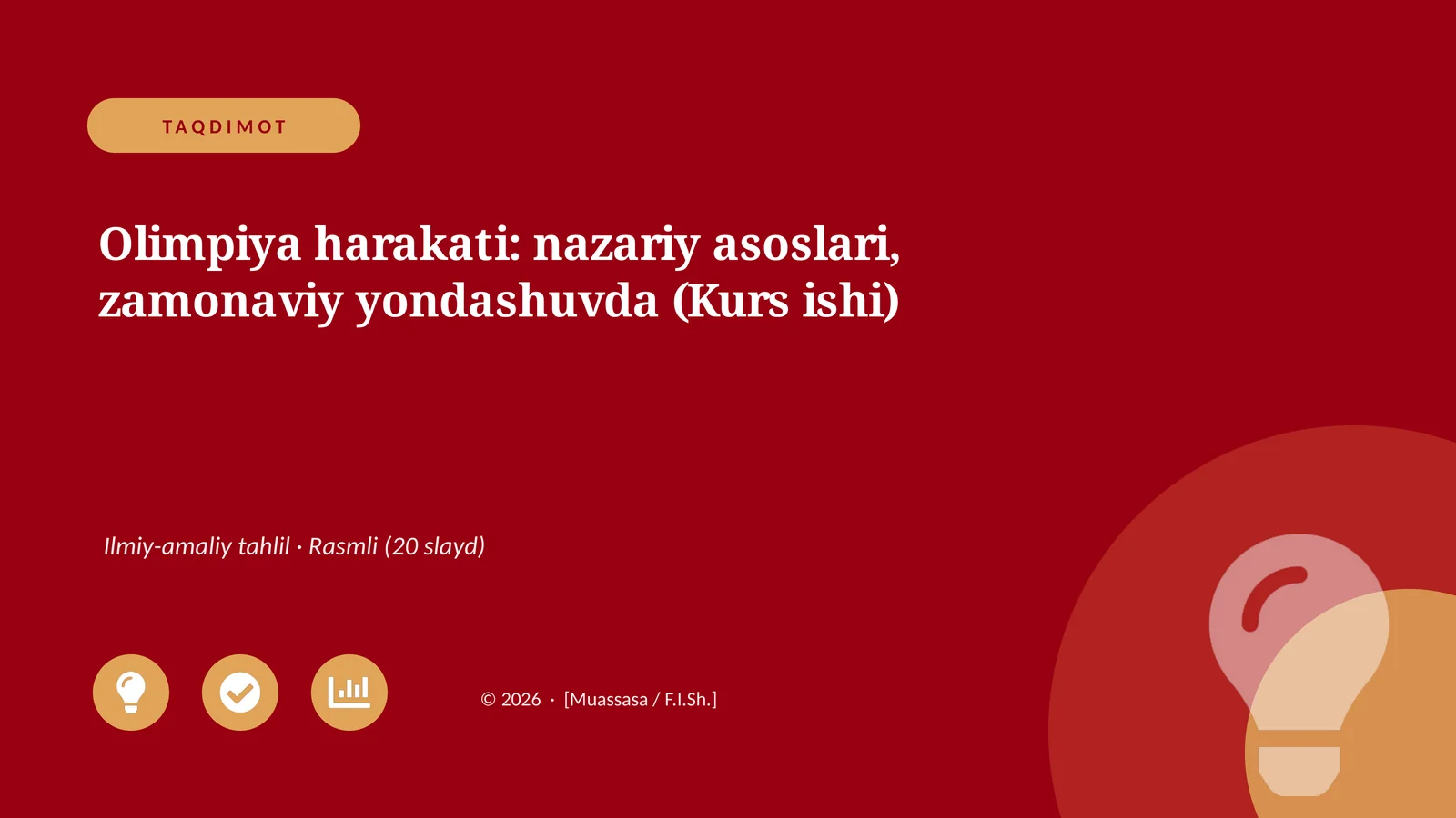 Olimpiya harakati: nazariy asoslari, zamonaviy yondashuvda (Kurs ishi)