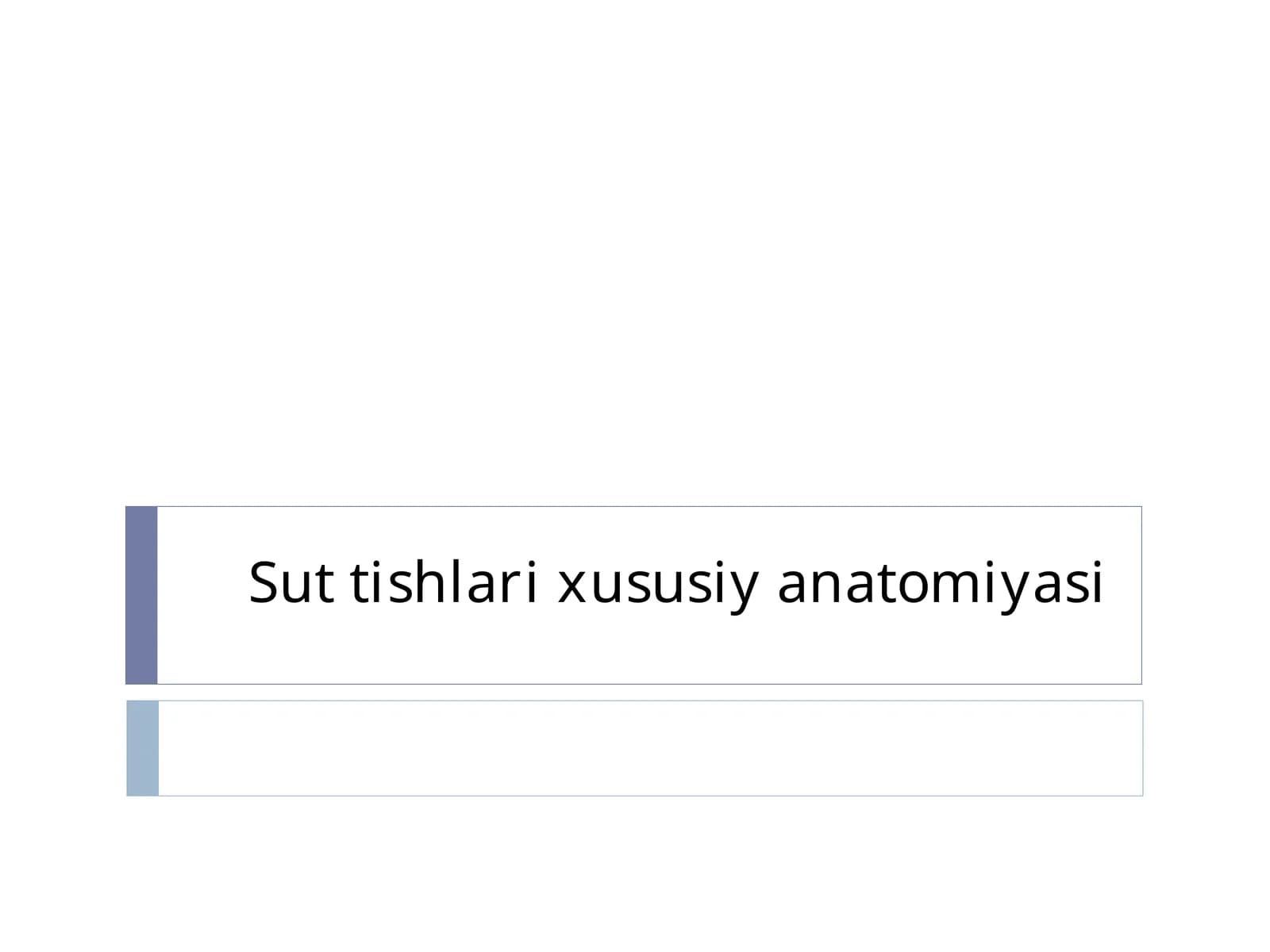Sut tishlari xususiy anatomiyasi