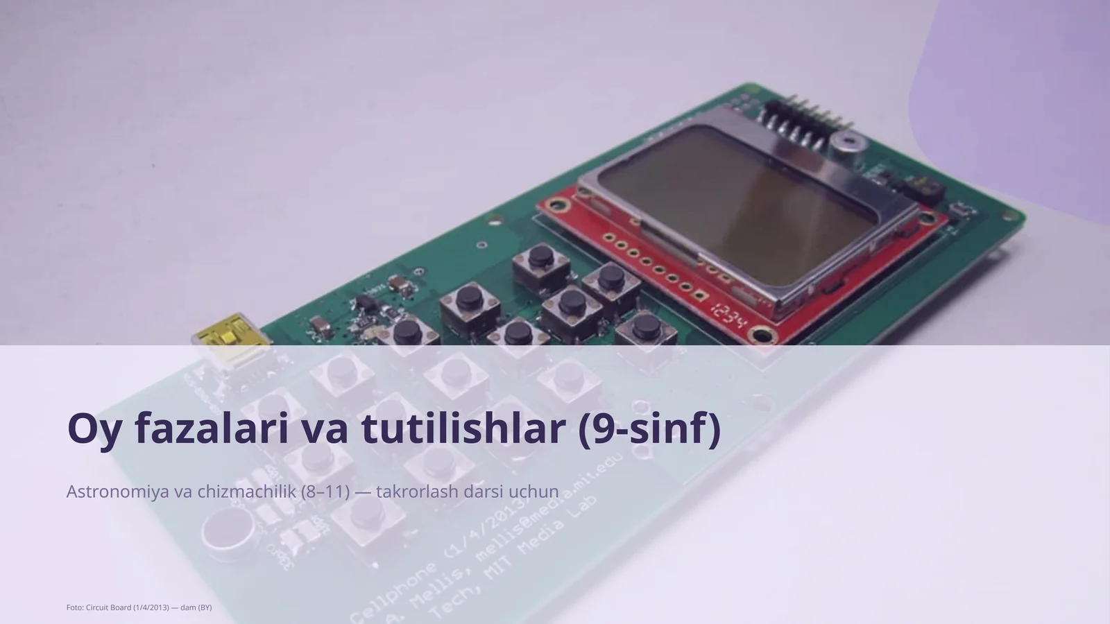 Oy fazalari va tutilishlar (9-sinf)