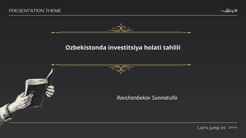 Ozbekistonda investitsiya holati tahlili