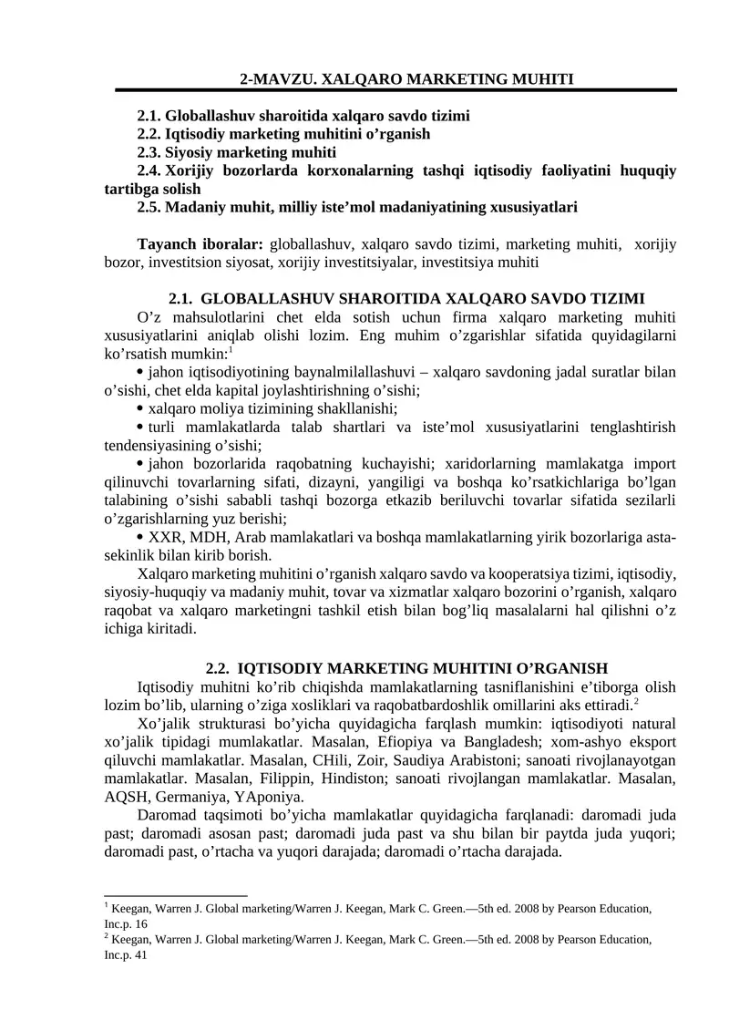 Xalqaro Marketing Muhiti