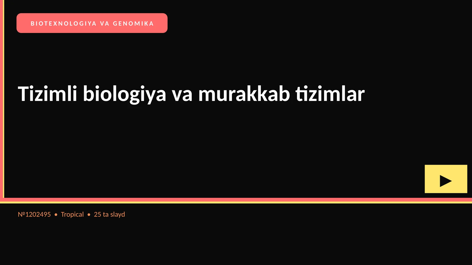BIOTEXNOLOGIYA VA GENOMIKA