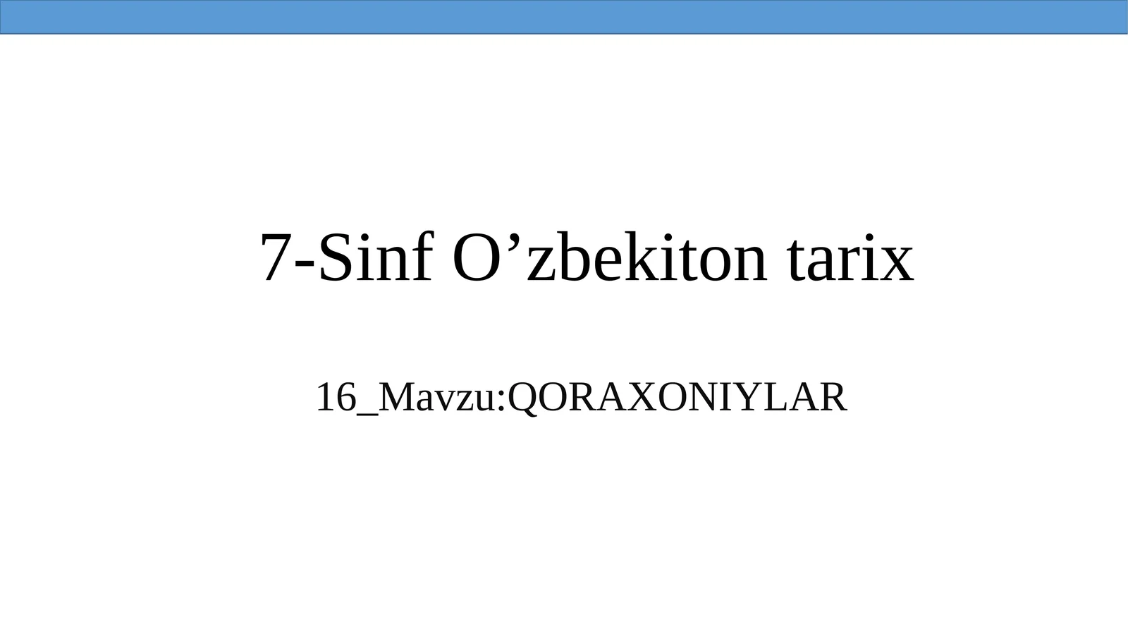 7-SinfO’zbekitontarix