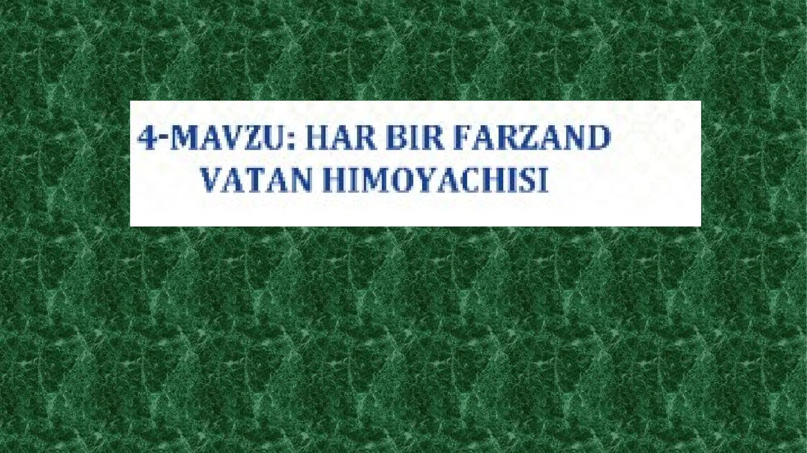 Har bir farzand vatan himoyachisi