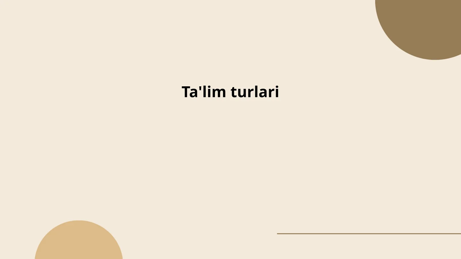 Ta'lim turlari