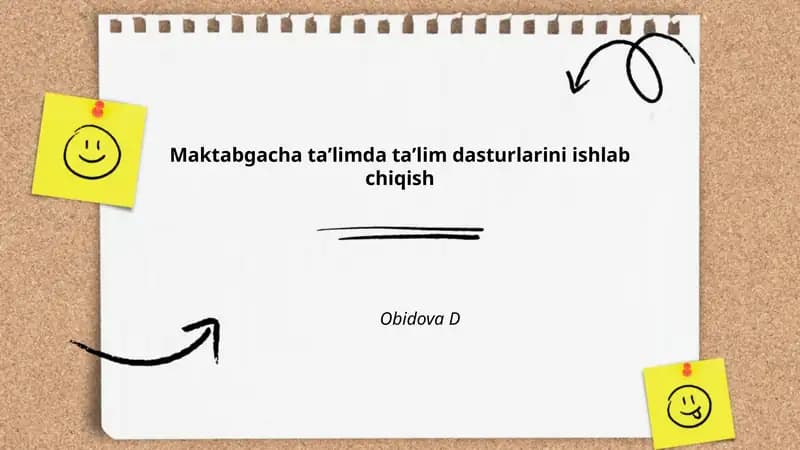 Maktabgacha taʼlimda taʼlim dasturlarini ishlab chiqish