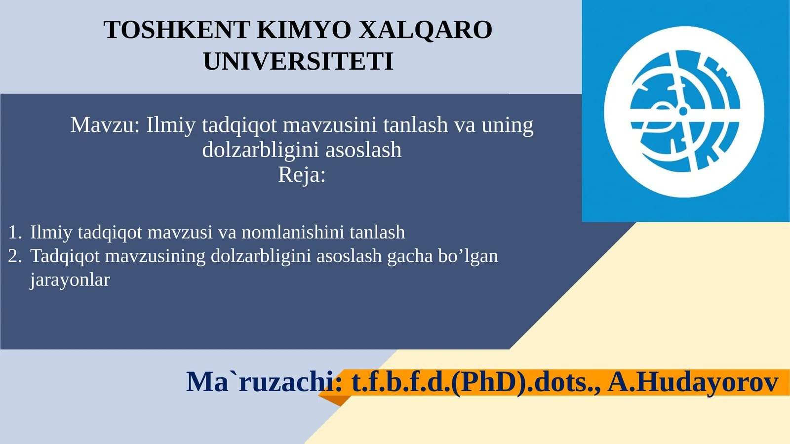 Ilmiy tadqiqot mavzusini tanlash va uning dolzarbligini asoslash