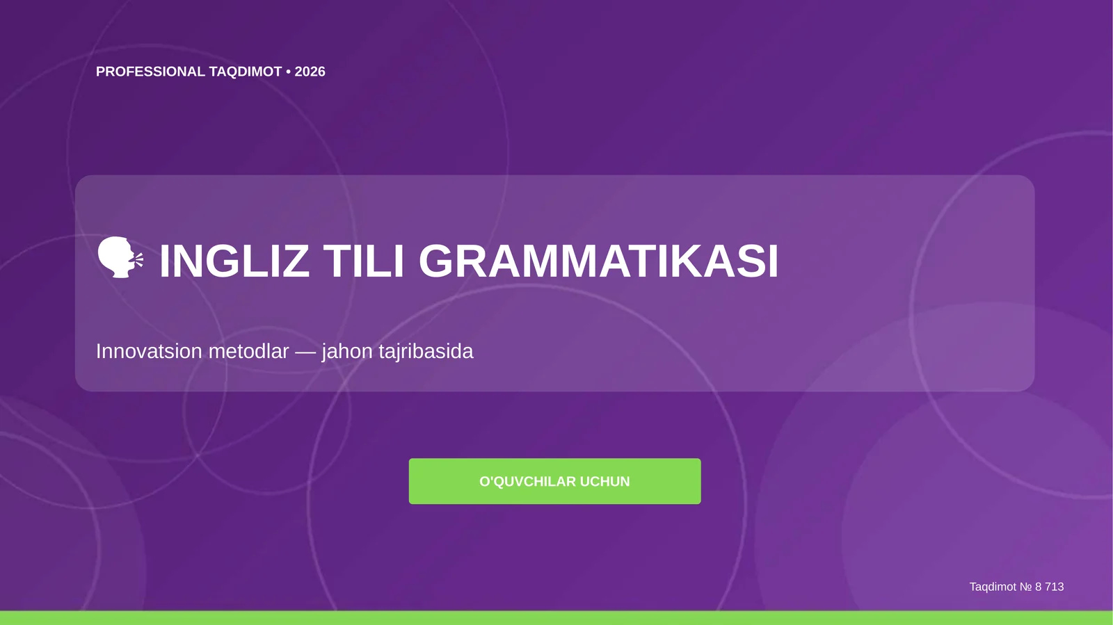 INGLIZ TILI GRAMMATIKASI