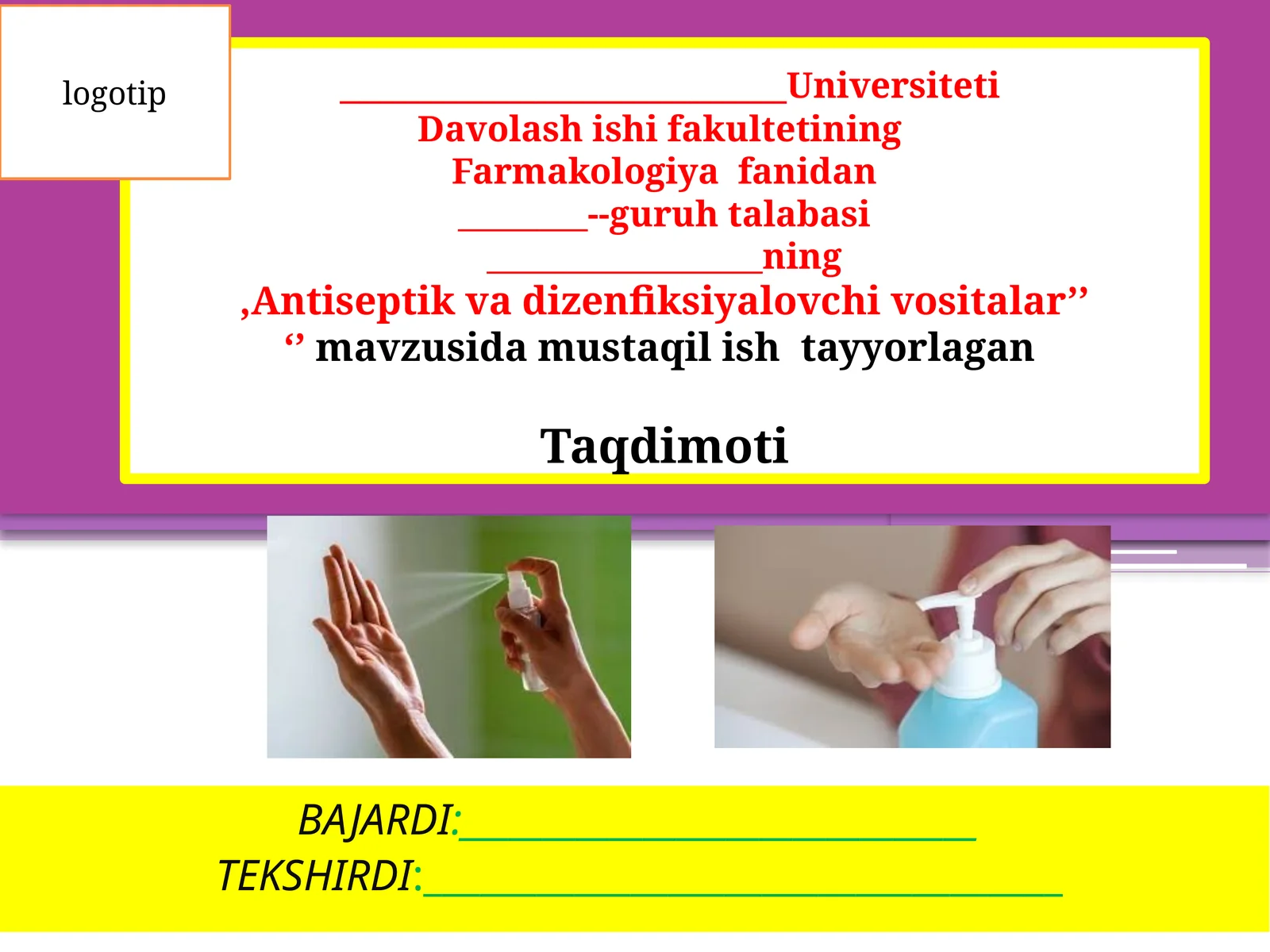 Antiseptik va dezinfeksiya vositalari
