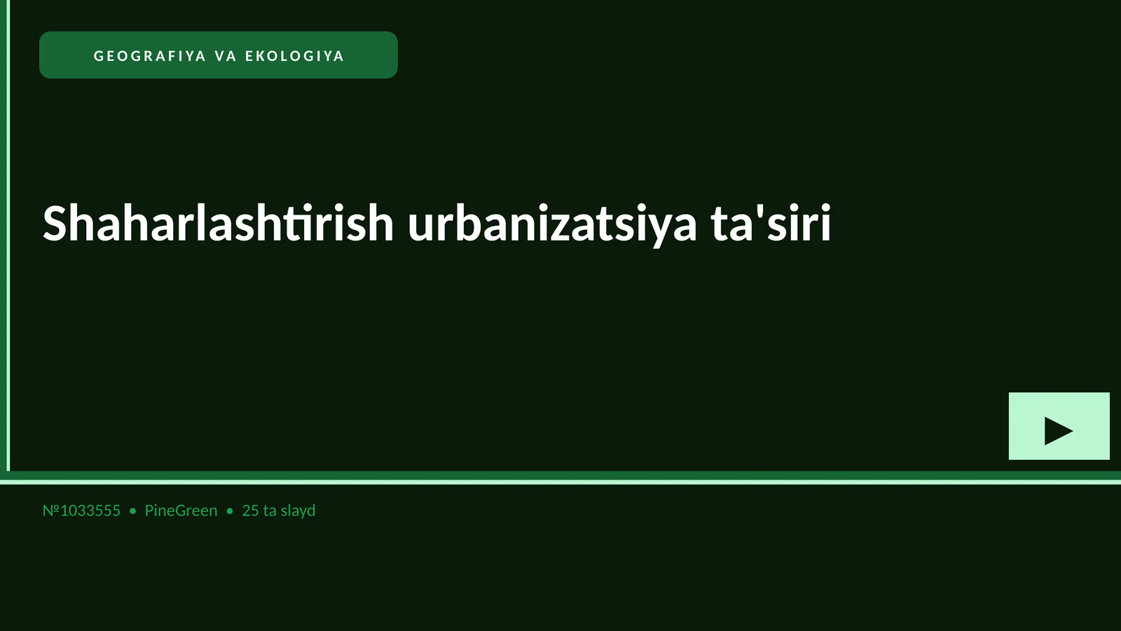 Shaharlashtirish urbanizatsiya ta'siri