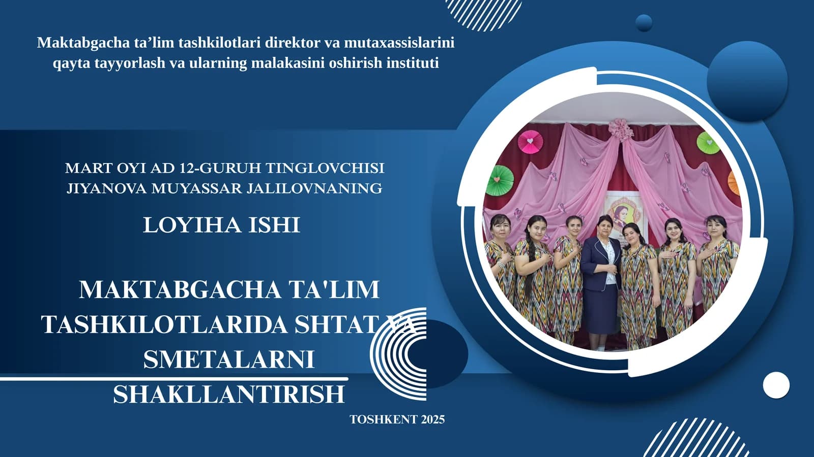 MAKTABGACHA TA'LIM TASHKILOTLARIDA SHTAT VA SMETALARNI SHAKLLANTIRISH
