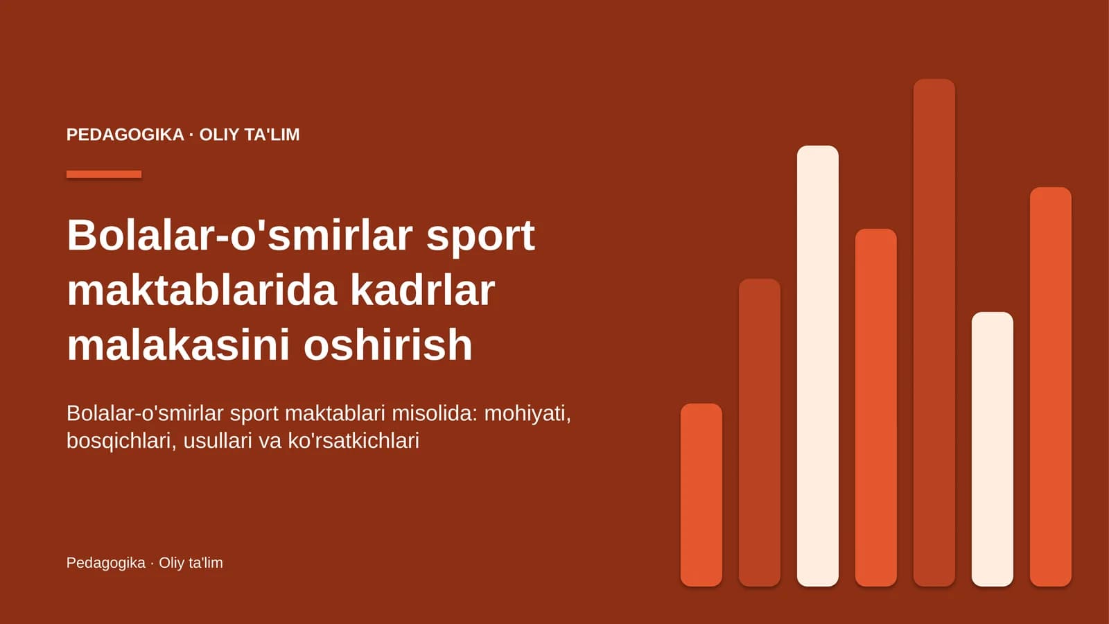 Bolalar-o'smirlar sport maktablarida kadrlar malakasini oshirish