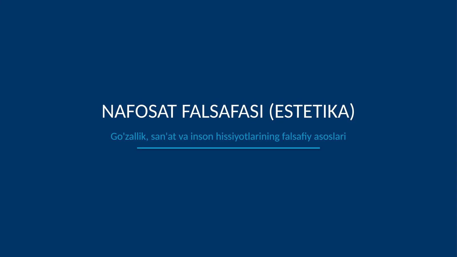 Nafosat falsafasi(estetika)