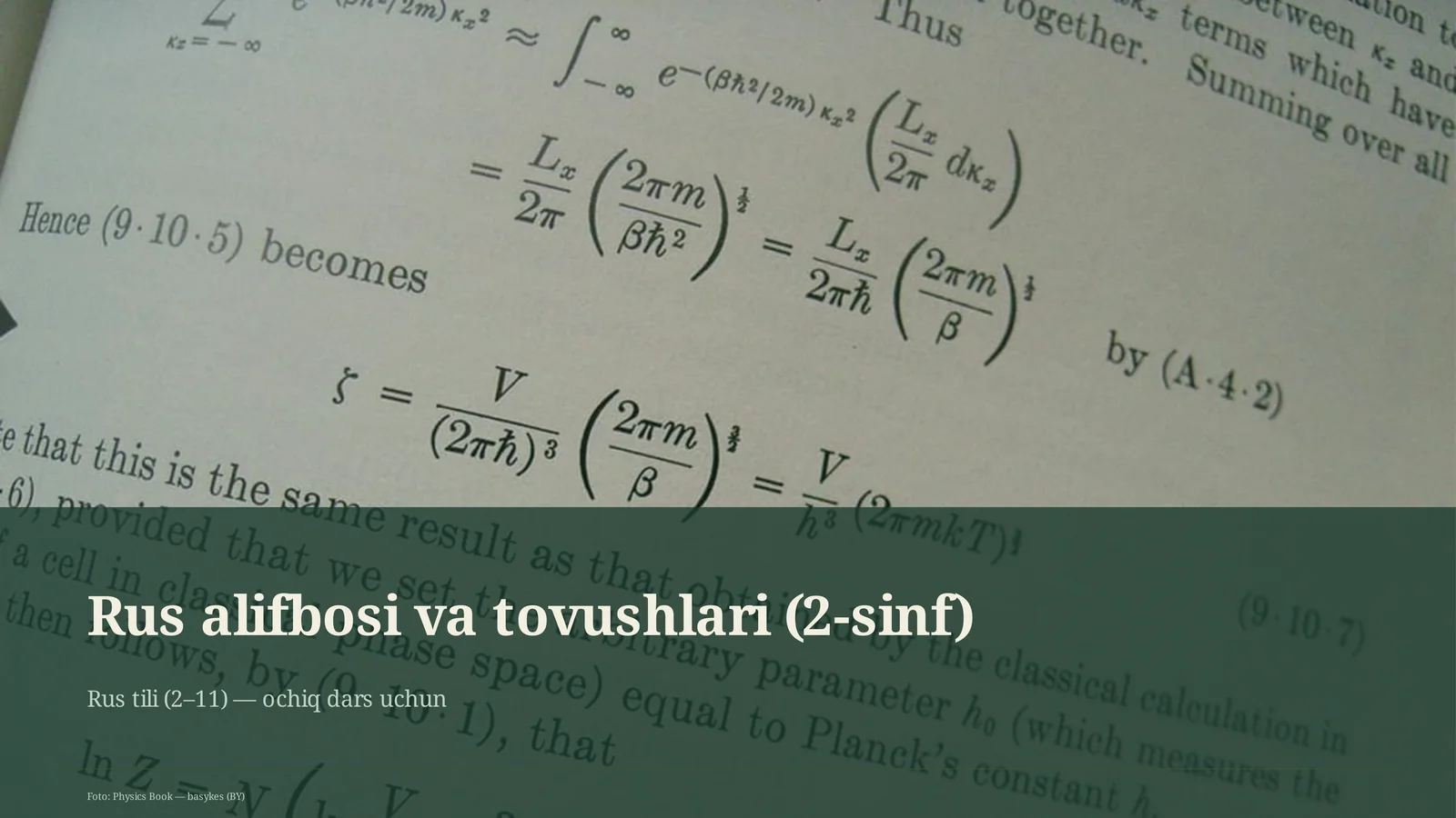Rus alifbosi va tovushlari (2-sinf)