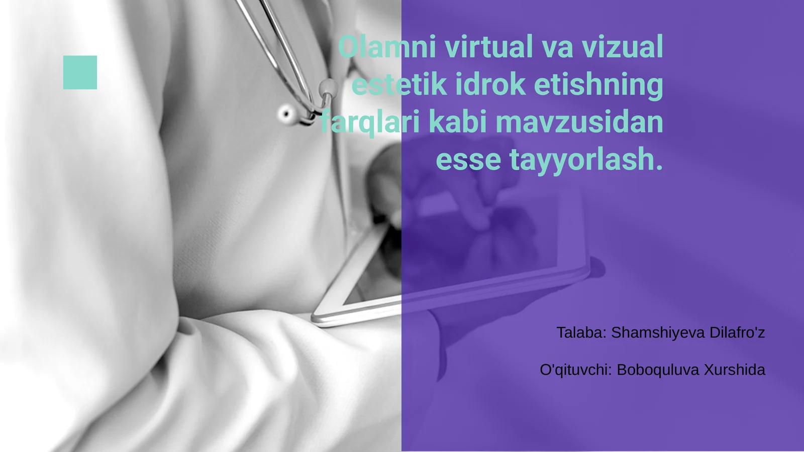 Olamni virtual va vizual estetik idrok etishning farqlari