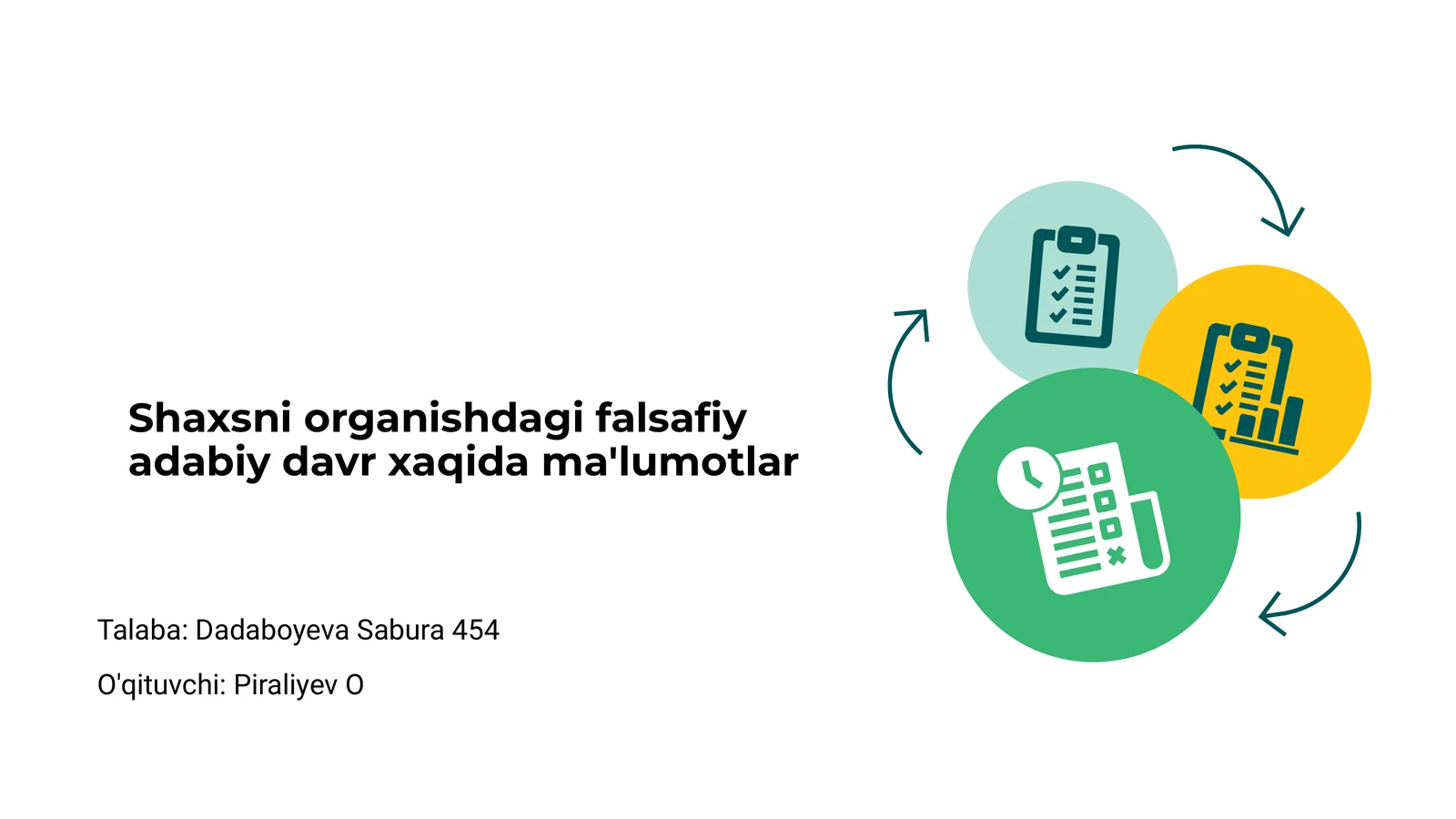 Shaxsni organishdagi falsafiy adabiy davr xaqida ma'lumotlar